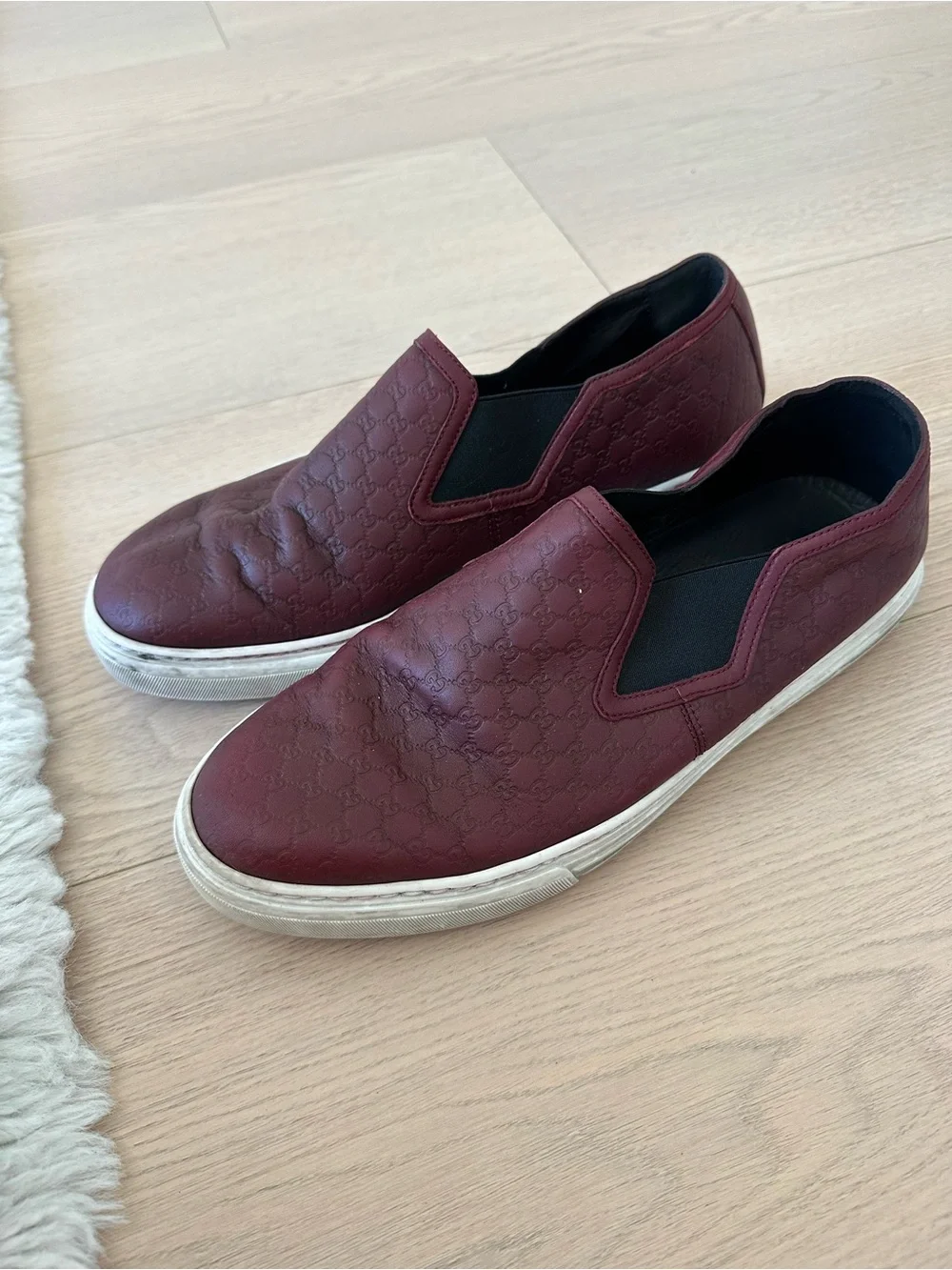 Gucci Burgundy Slip-On Loafers